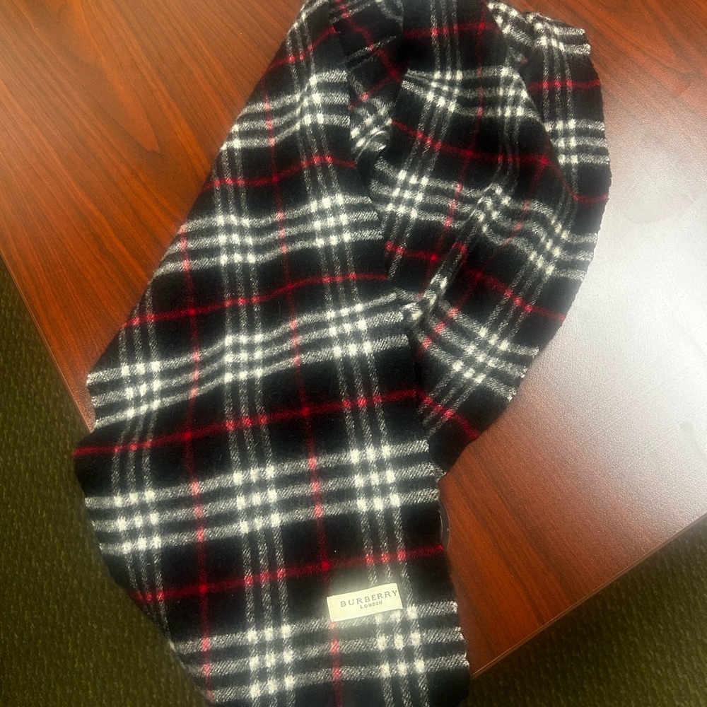 Burberry Black and Red Checkered Scarf